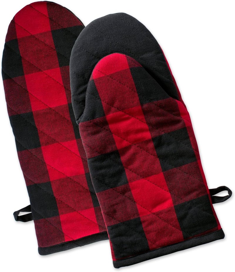 Buffalo Check Kitchen Collection, Classic Farmhouse Kitchen Set, Oven Mitt, Red & Black, 2 Piece - Image 1