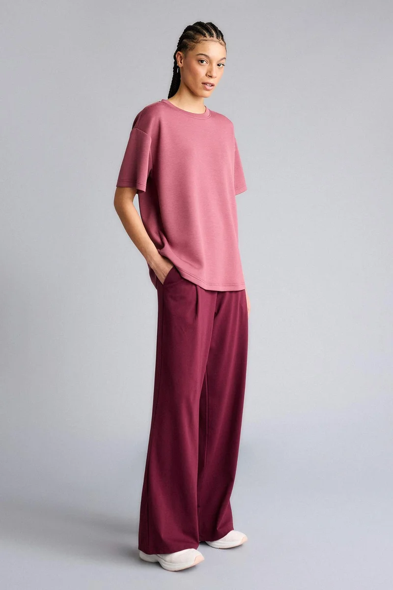Defacto Wide Leg Elastic Waist Long Pocketed Sports Sweatpants