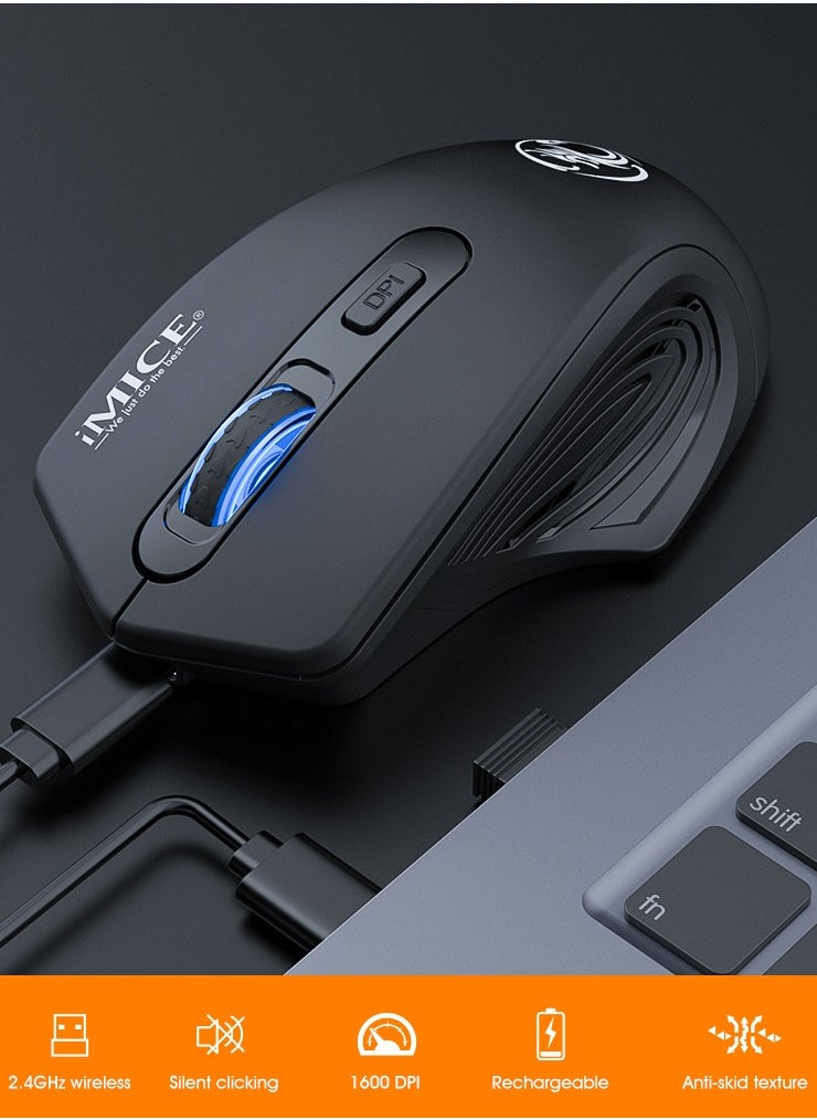 iMice - iMice  2.4G SINGLE  MODE RECHARGEABLE SILENT 4-BUTTON WIRELESS GAMING MOUSE TYPE C INTERFACE - Image 1