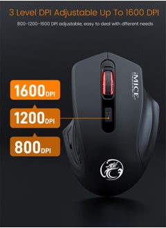iMice iMice  2.4G SINGLE  MODE RECHARGEABLE SILENT 4-BUTTON WIRELESS GAMING MOUSE TYPE C INTERFACE  - Image 4