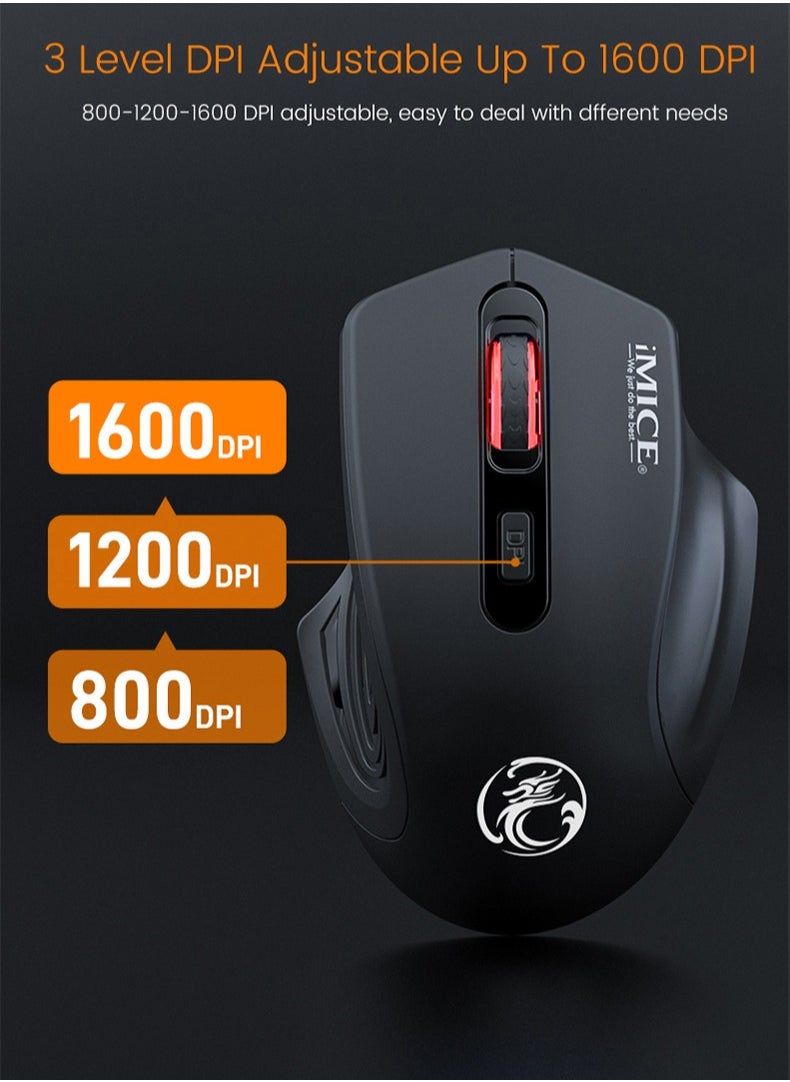 iMice - iMice  2.4G SINGLE  MODE RECHARGEABLE SILENT 4-BUTTON WIRELESS GAMING MOUSE TYPE C INTERFACE - Image 1