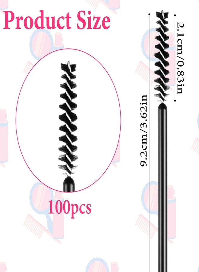 Yolev 100Pcs Disposable Mascara Wands Black Eye Lash Spoolies Small Lash Wands Makeup Brush Applicators Eyebrow Spoolies for Eyelash Extensions Eye Lash and Makeup Brush - Image 2