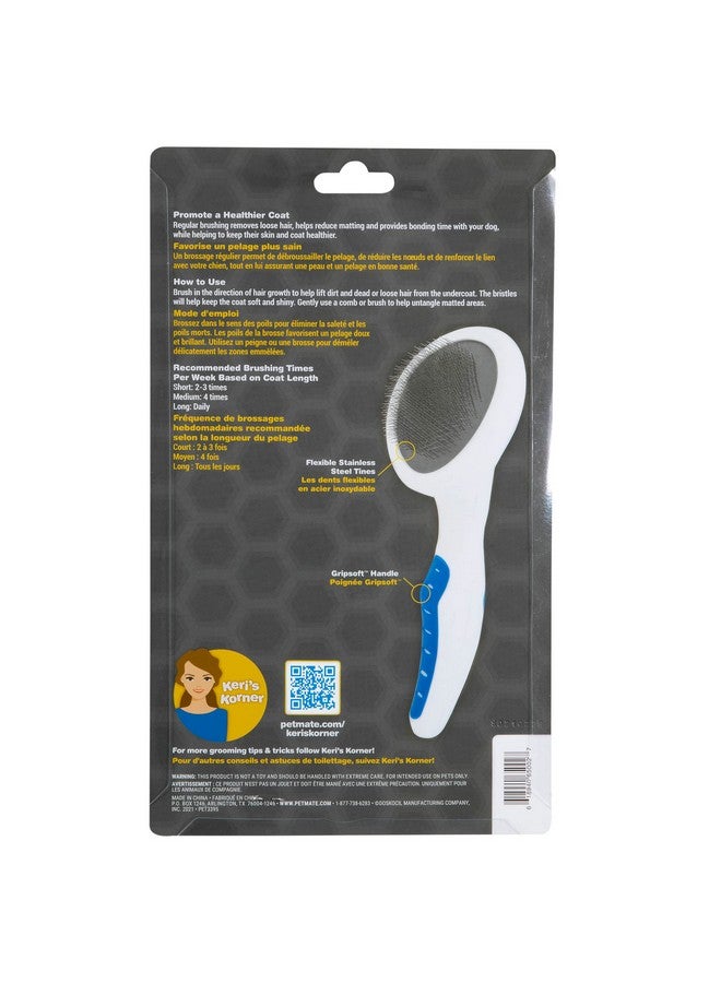 JW Pet Gripsoft Dog Soft Pin Slicker Brush With NonSlip Rubber Grip (Angled Stainless Steel Tines),Assorted Colors,8 Inch,65002 - Image 2