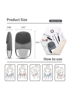 3-in-1 Electric Silicone Facial Cleansing Brush - IPX7 Waterproof Face Scrubber with Vibrating Massage, USB Rechargeable for Deep Cleaning, Blackhead Removal & Exfoliation (Gray) - pzsku/Z732F927A7FFB978AE069Z/45/_/1698235042/d6d25d93-1f0a-4848-8e13-9442598a057e