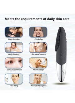 joyzzz 3-in-1 Electric Silicone Facial Cleansing Brush - IPX7 Waterproof Face Scrubber with Vibrating Massage, USB Rechargeable for Deep Cleaning, Blackhead Removal & Exfoliation (Gray)  - Image 5