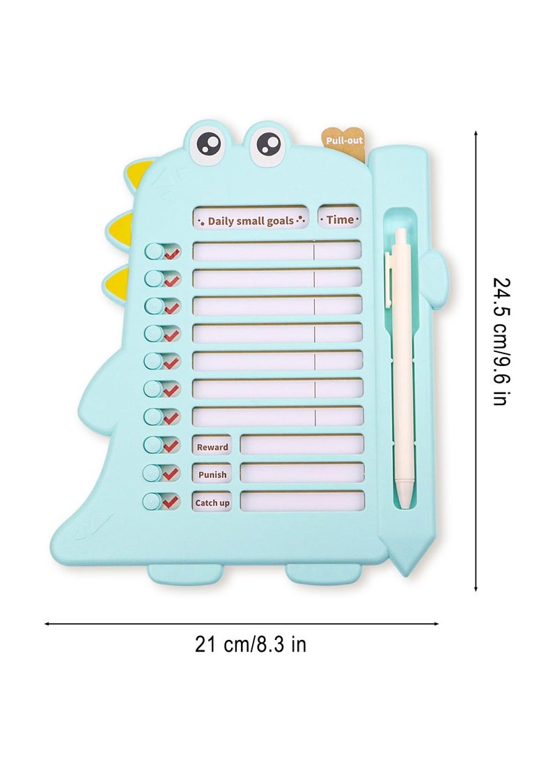 SYOSI - Kids Chore Chart & Reward Checklist: Dry Erase Daily Routine Board with Cute Animal Design | Responsibility Morning Schedule for Children, Toddlers | Home Behavior Management Tool (Blue) - Image 1
