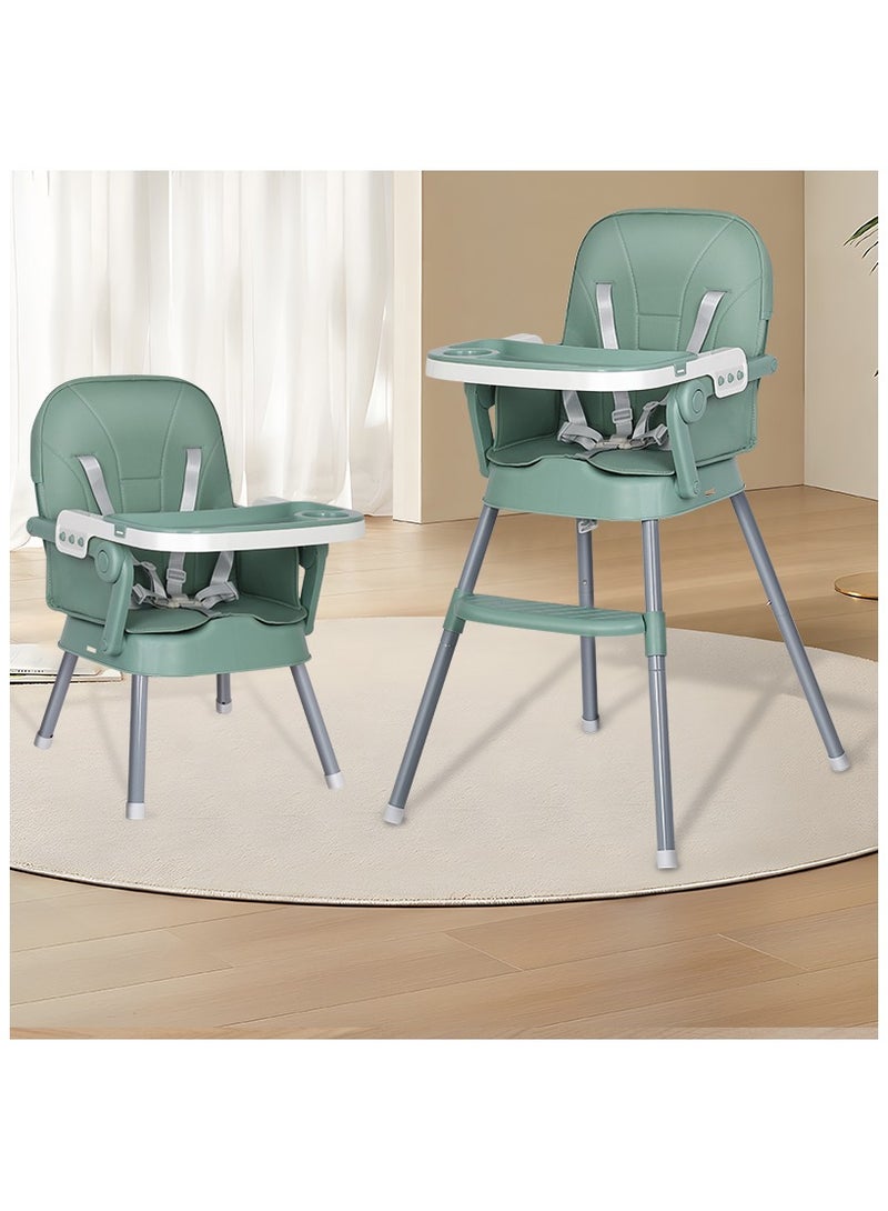 فول جوي كرسي طعام مرتفع قابل للتعديل للأطفال 4* 1 ، مقعد معزز لكرسي تغذية الأطفال,حزام أمان ,مسند قدم مع صينية قابلة للفصل ,كرسي عالٍ قابل للطي للأطفال الصغار من عمر 6 أشهر إلى 4 سنوات - Image 1