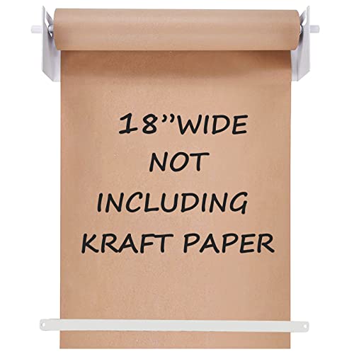 Fitous 18”Kraft Paper Dispenser Holder Wall Mount, Heavy-Duty Paper Cutter Butcher Paper Dispenser to Do Lists, DIY Drawing, Taking Note, Artwork, Daily Special - White - Image 1
