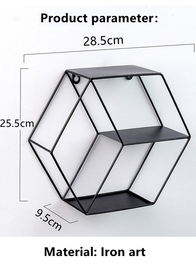 Kutis 1-Piece Wall-Mounted Metal Storage Rack Display Stand Black 28.5 x 25.5 x 9.5 Centimeter  - Image 5