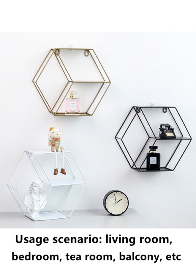 Kutis 1-Piece Wall-Mounted Metal Storage Rack Display Stand Black 28.5 x 25.5 x 9.5 Centimeter  - Image 3