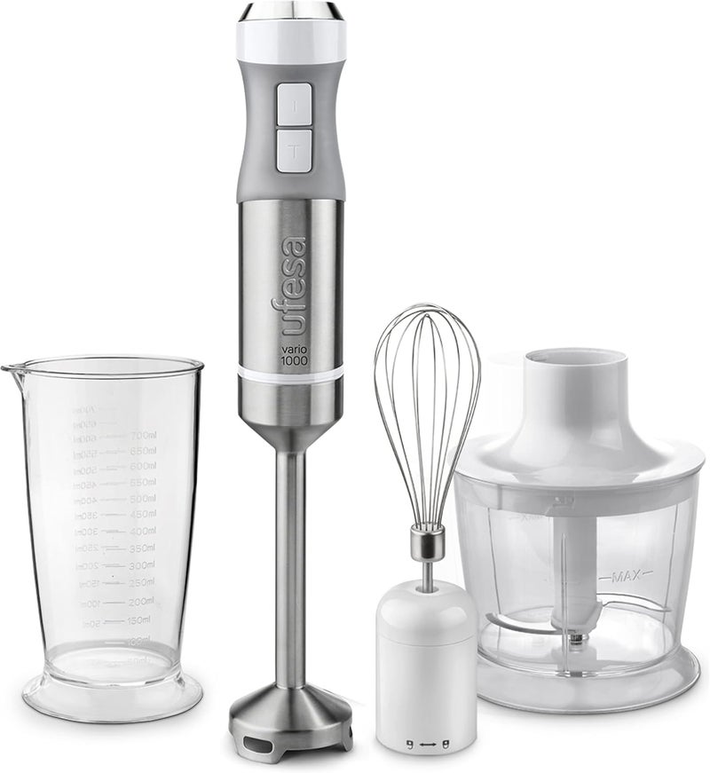 Ufesa BP4582 Vario 1000 Max Stainless Steel Hand Mixer, Mashing Bar, 1000 W, Shredder, Mixer and Whisk Nozzle - Image 1