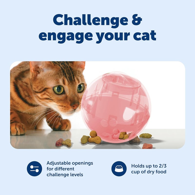 PetSafe SlimCat Interactive Feeder Ball - Pink - Adjustable Portions for Healthy Eating - Image 4