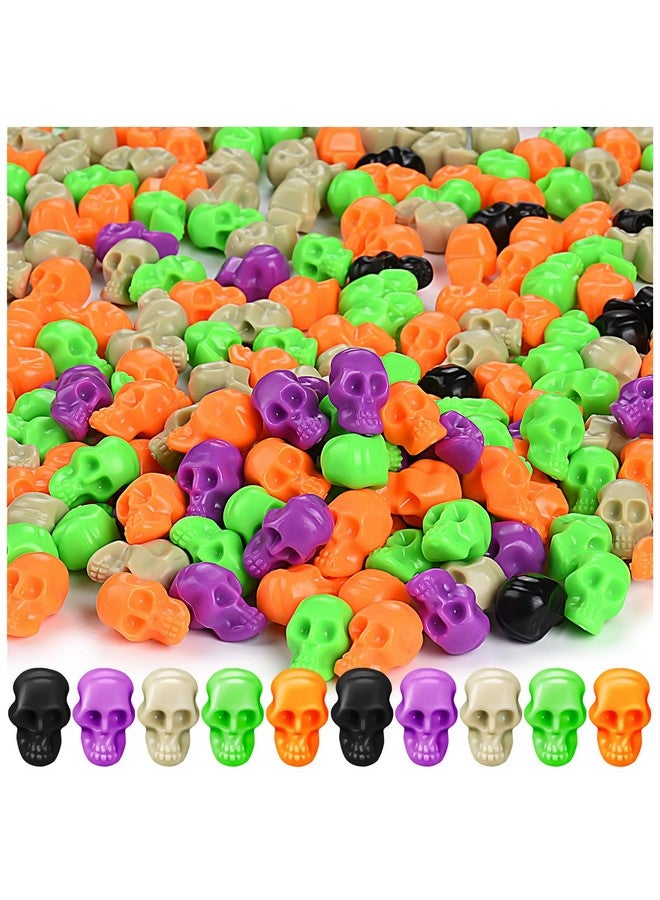 إف إف إن آي يو 100 قطعة رؤوس جماجم بلاستيكية صغيرة مصغرة الجماجم الصغيرة هيكل عظمي للهالوين التماثيل لجميع القديسين المزح هالوين الحرف بار لعبة خدعة المنزل - Image 1