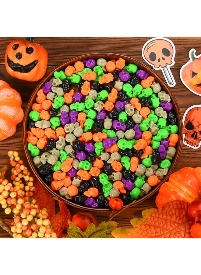 إف إف إن آي يو 100 قطعة رؤوس جماجم بلاستيكية صغيرة مصغرة الجماجم الصغيرة هيكل عظمي للهالوين التماثيل لجميع القديسين المزح هالوين الحرف بار لعبة خدعة المنزل - Image 4