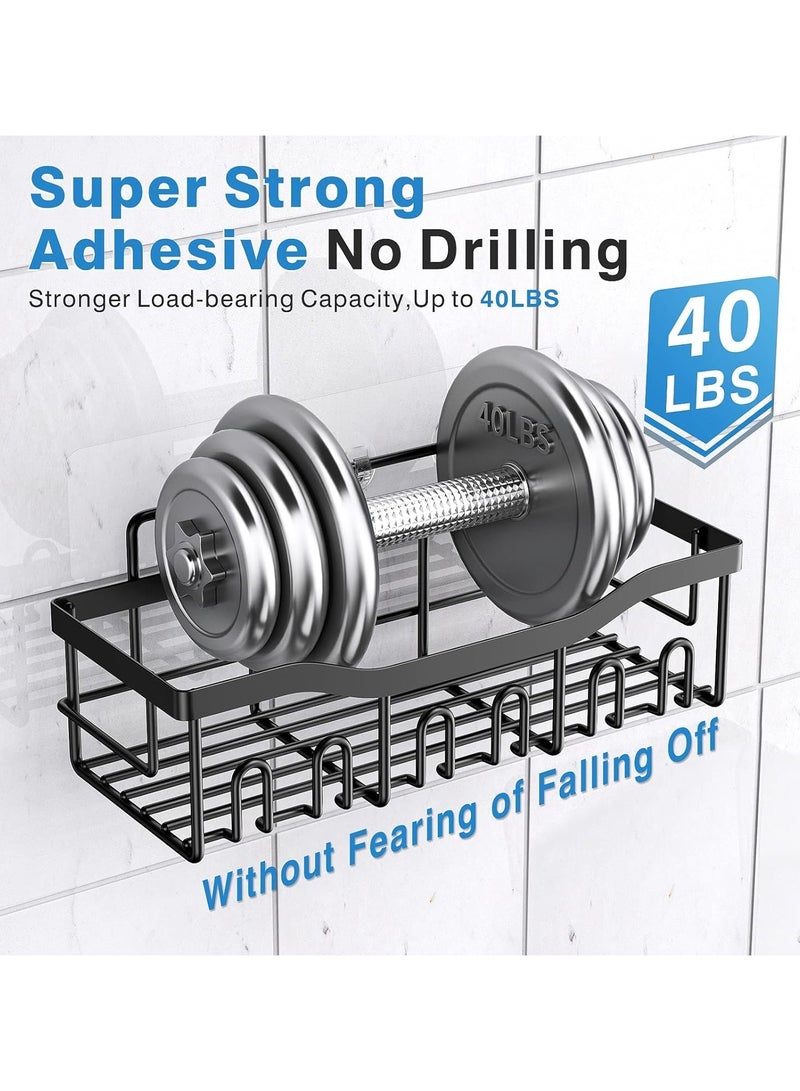 Beauenty Shower Caddy 5 Pack, Adhesive Bathroom Organizer for Bathroom Storage&Kitchen, No Drilling, Large Capacity, Rustproof Stainless Steel Bathroom Organizer Shelves for Inside Shower Rack - Image 5