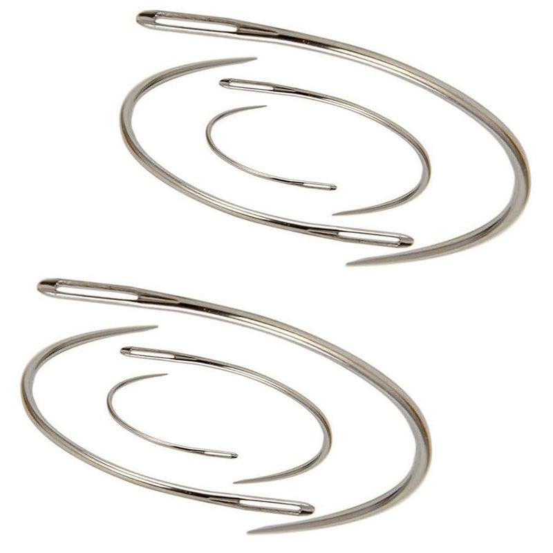 SaiDian 2 Sets 2 25 3 35 Curved Leather Hand Sewing Needles C Type Needles for Carpet Leather Canvas Repairing Weaving Crafts