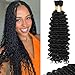 JINHUI Human Braiding Hair Mix Synthetic Deep Wave Bulk Hair for Braiding, 18 Inch Wet and Wavy Braiding Hair 2 Pcs Boho Hair for Braiding Curly Bohemian Hair Extensions - Image 2