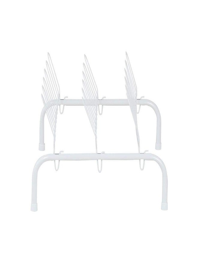 ClosetMaid 1039 Heavy Duty Lightweight 9 Pair Freestanding Wire Shoe Rack Organizer for Closet, Hallway, or Entryway, White (2 Pack) - Image 3
