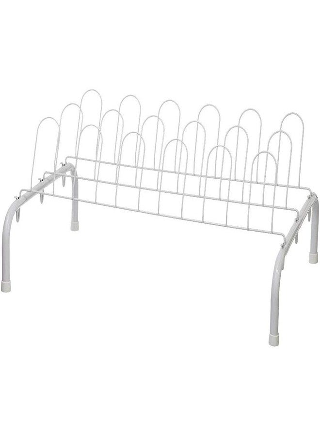 ClosetMaid 1039 Heavy Duty Lightweight 9 Pair Freestanding Wire Shoe Rack Organizer for Closet, Hallway, or Entryway, White (2 Pack) - Image 2