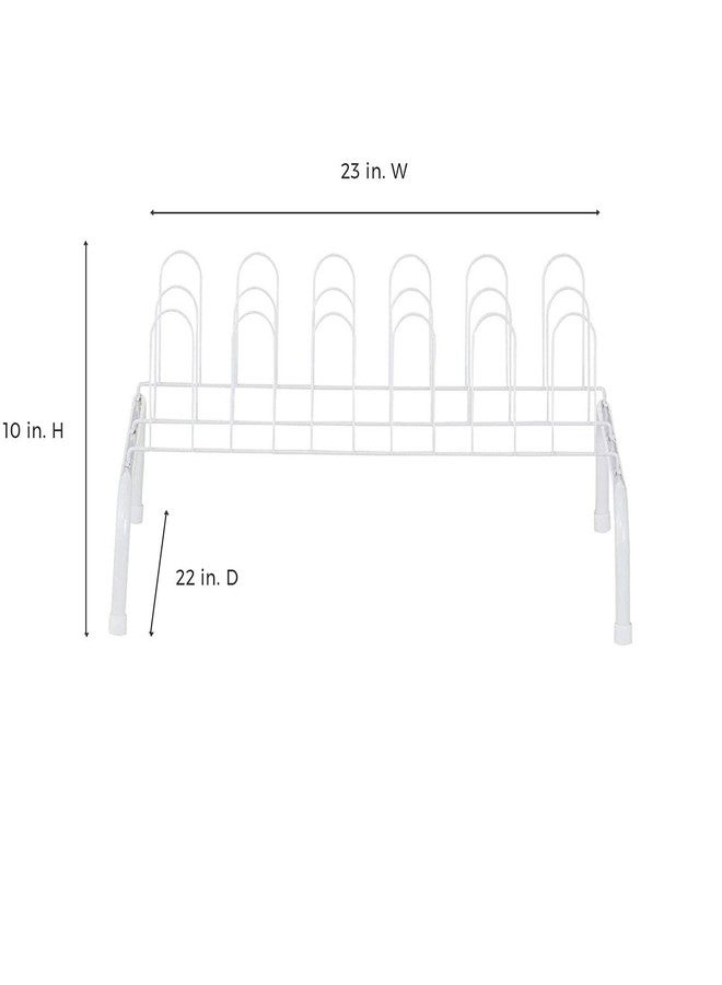 ClosetMaid 1039 Heavy Duty Lightweight 9 Pair Freestanding Wire Shoe Rack Organizer for Closet, Hallway, or Entryway, White (2 Pack) - Image 5