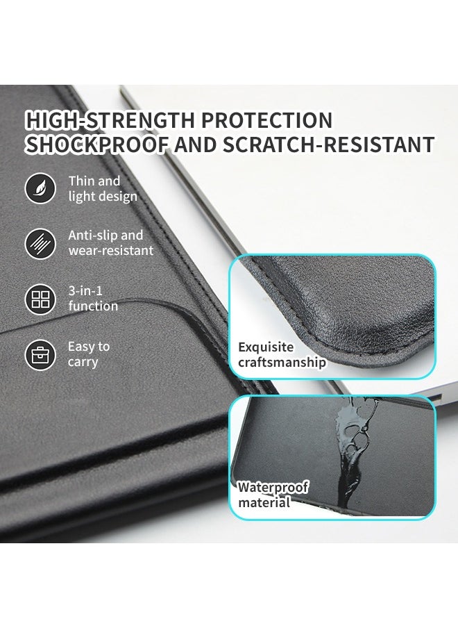 Generic - 3 In 1 Leather Laptop Bag, Pu Travel Briefcase, Shockproof Tablet Laptop Case With Built-In Adjustable Kickstand And Mouse Pad, Waterproof And Lightweight, Compatible With Microsoft, Laptop, Tablet, Macbook Air /13.3 Inch - Image 1