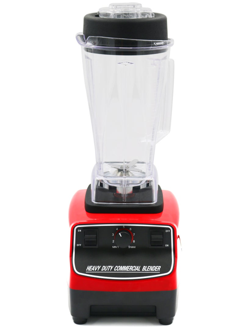GRACE 2 Liters 1500W Blender Professional Heavy Duty Commercial Mixer Juicer Speed Grinder and Ice Smoothies for Home & Shop Red - Image 3