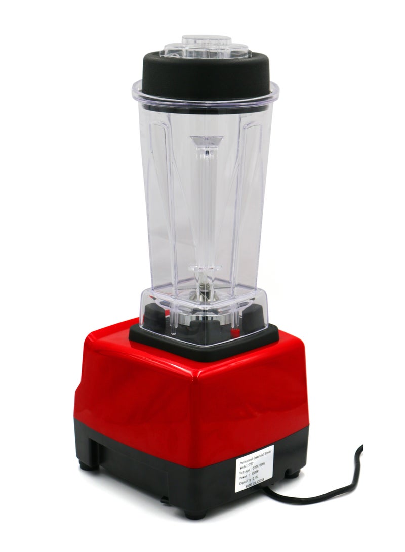 GRACE 2 Liters 1500W Blender Professional Heavy Duty Commercial Mixer Juicer Speed Grinder and Ice Smoothies for Home & Shop Red - Image 4