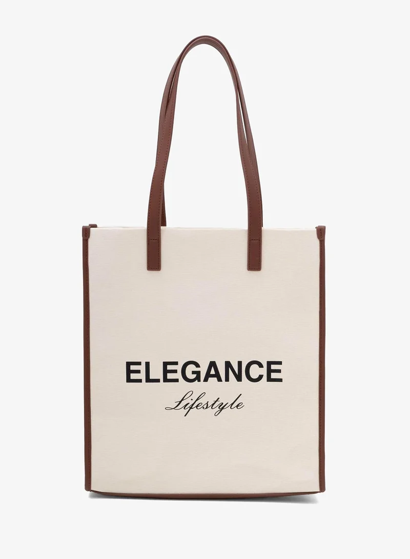 Lichi Rectangular  shoulder bag with lettering