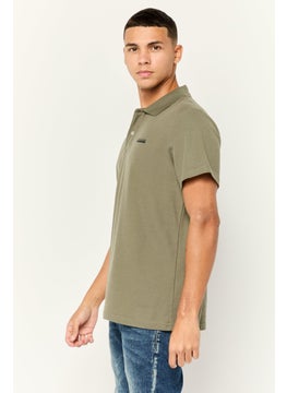 Nordland Men Regular Fit Brand Logo Short Sleeves Polo Shirt, Olive  - Image 4
