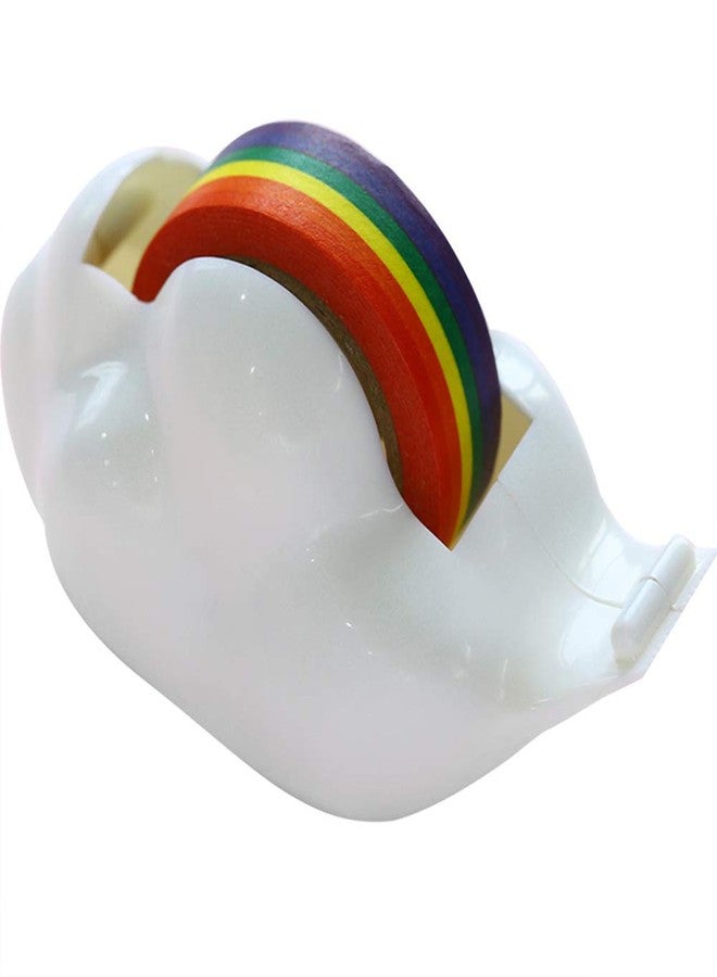 Lind Kitchen 1-Pack Creative Cloud Tape Dispenser with Rainbow Masking Tape,Decorative Cartoon Plastic Tape Holder Cutting Tape for Home Office School Stationery Supplies - Image 2