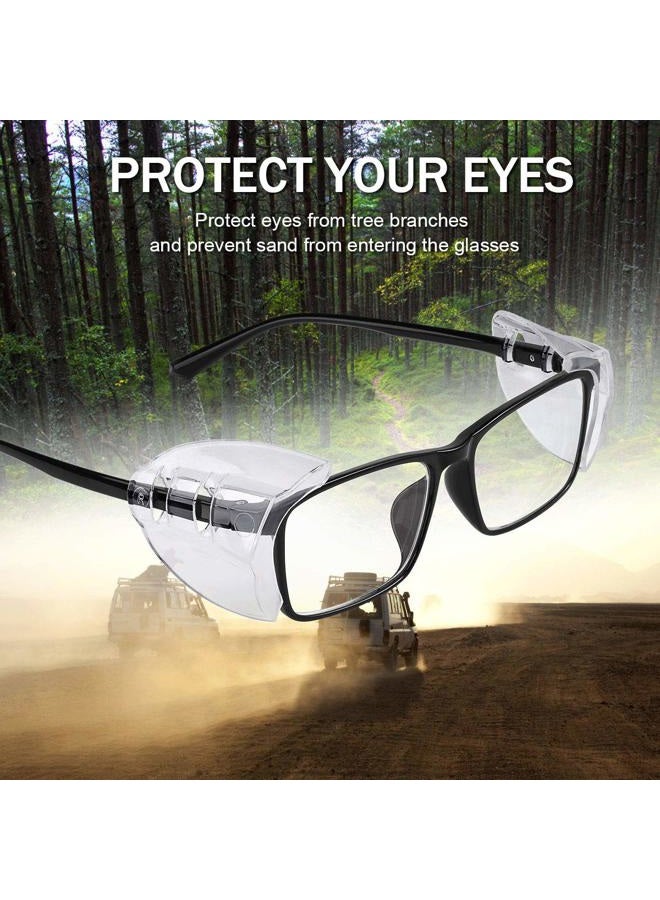 MELASA Safety Glasses Side Shields, Slip on Clear Side Shields, Fits Small Medium and Large Eyeglasses Frames Small to Large transparent - Image 2