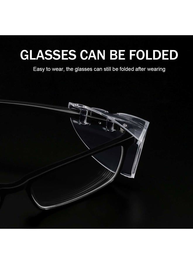 MELASA Safety Glasses Side Shields, Slip on Clear Side Shields, Fits Small Medium and Large Eyeglasses Frames Small to Large transparent - Image 4