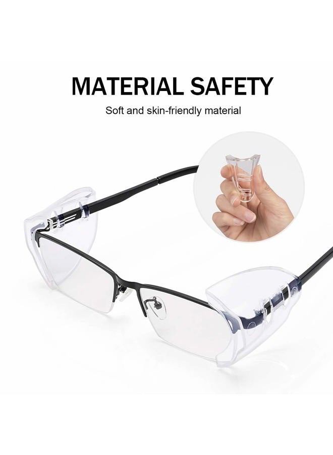 MELASA Safety Glasses Side Shields, Slip on Clear Side Shields, Fits Small Medium and Large Eyeglasses Frames Small to Large transparent - Image 3