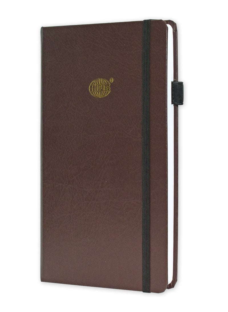 FIS FIS Budget Planner with Elastic Pen Loop, Vinyl, Size A5, White Paper, 100 GSM, 128 Pages, Hard Cover, Round Corners, Colour Chocolate - FSORA5BPLANVCH - Image 1