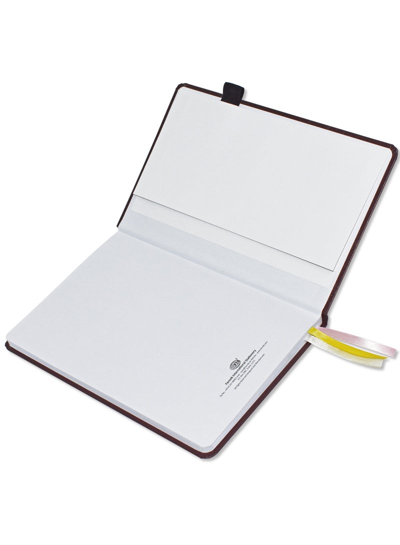 FIS FIS Budget Planner with Elastic Pen Loop, Vinyl, Size A5, White Paper, 100 GSM, 128 Pages, Hard Cover, Round Corners, Colour Chocolate - FSORA5BPLANVCH - Image 3