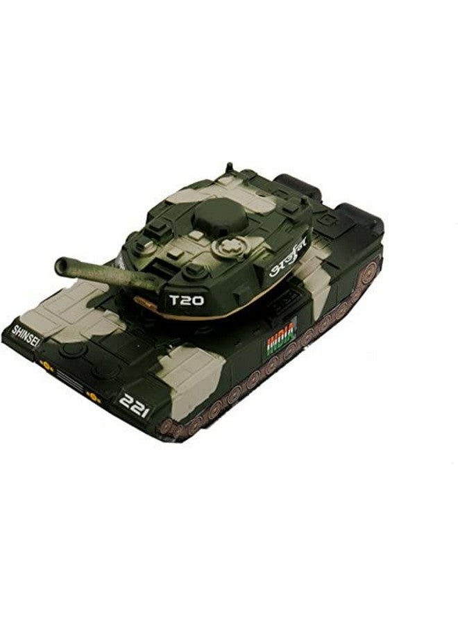 Shinsei Battle Tank T-20 Maintenance Free Pullback Spring Action Race Toy Gift for Boys 3+ Years. Strong ABS Plastic, NO Sharp Edges, BIS Certified. Pack of 1, Color Green - Image 2