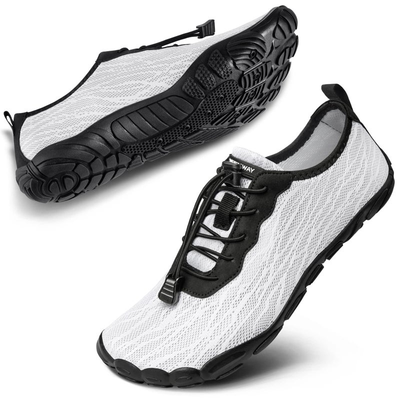 SEEKWAY Water Shoes Quick-Dry Barefoot Sports Aqua Beach Pool Swimming River Lake Hiking Kayaking Surfing Men Women AB004 White SP001 - Image 1