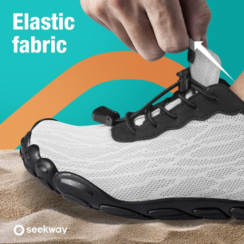 SEEKWAY Water Shoes Quick-Dry Barefoot Sports Aqua Beach Pool Swimming River Lake Hiking Kayaking Surfing Men Women AB004 White SP001 - Image 4