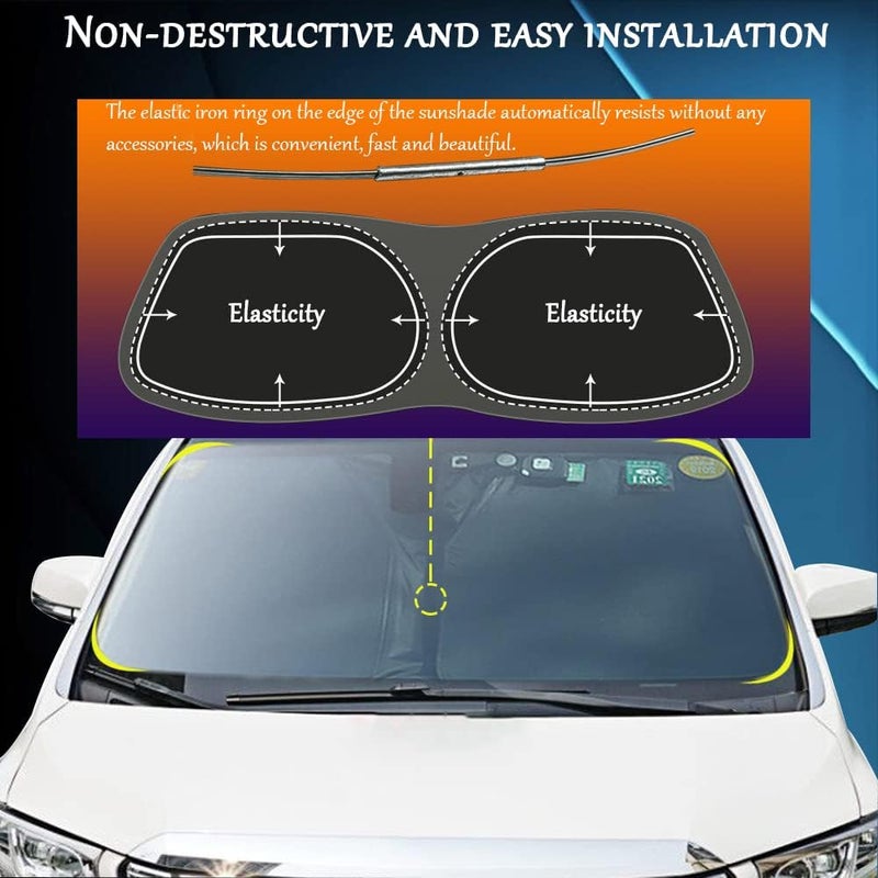 YOFAMO Auto Windshield Sun Shade for Chevrolet Equinox 2018-2023 - Foldable UV Protection - Image 5