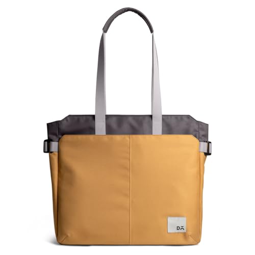 DailyObjects Recycled Pet Dual Color Key Tote Bag For Women & Girls, Stylish Ladies Purse For Everyday Essentials, Fits Any Laptop Upto 15.6 Inch, Padded Laptop Compartment - (Charcoal-Amber, Utility) - Image 1