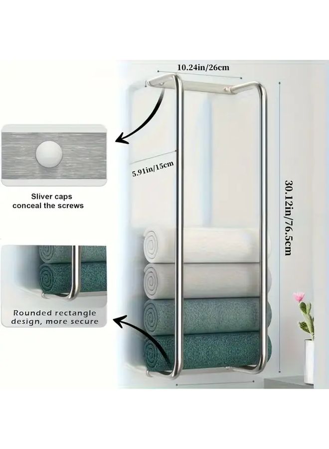 Stainless Steel Wall Mounted Towel Rack For Small Spaces - Image 3