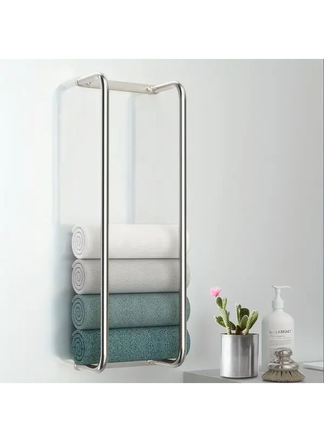 Stainless Steel Wall Mounted Towel Rack For Small Spaces - Image 1