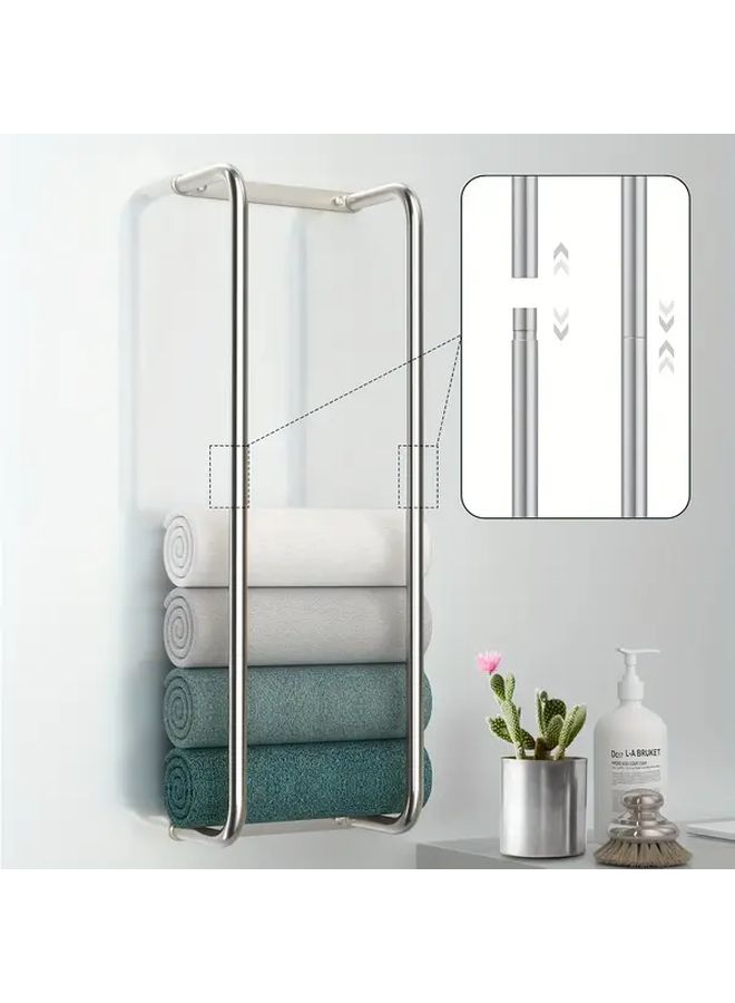 Stainless Steel Wall Mounted Towel Rack For Small Spaces - Image 2