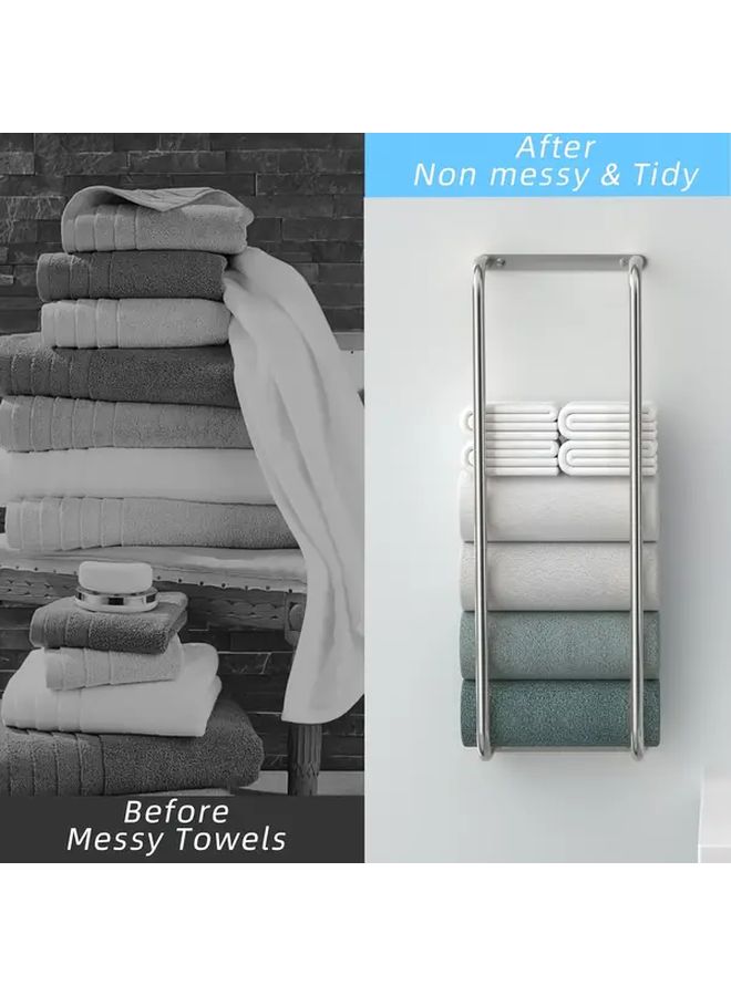 Stainless Steel Wall Mounted Towel Rack For Small Spaces - Image 4