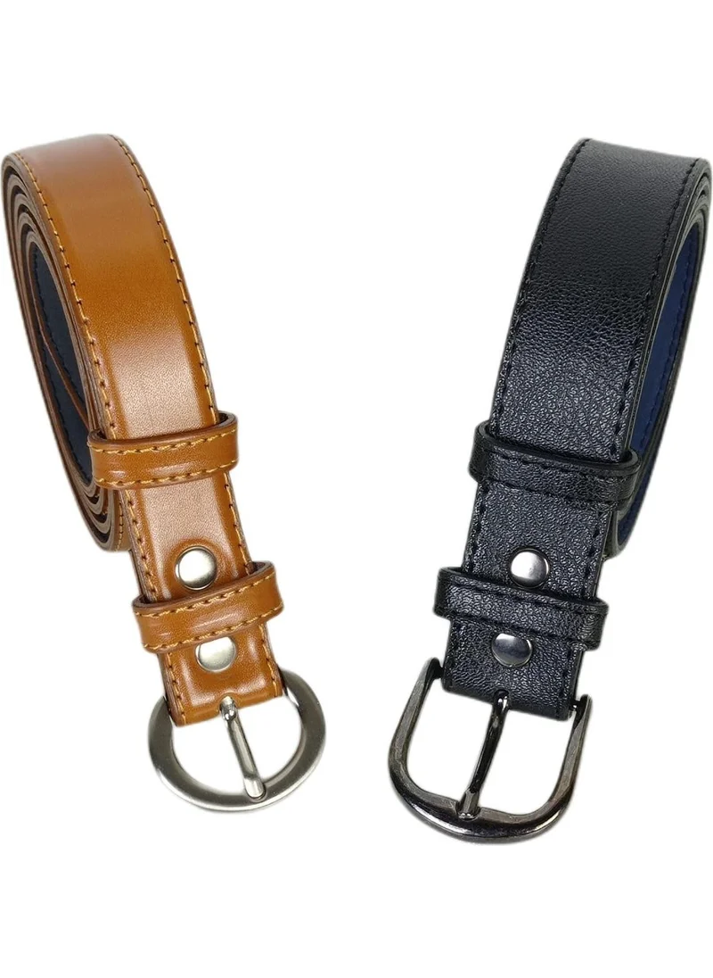 Başkent Çanta Başkent Bag Women's 2-Piece Leather Belt Set