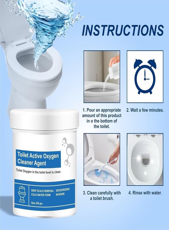 A4SHOP Oxygen-Boosted Toilet Cleaning Powder - Powerful Toilet Bowl Cleaner for Tough Stains, Limescale & Odor Removal | Deep Cleaning Toilet Cleaner Powder (250g - Pack of 1) - Image 4