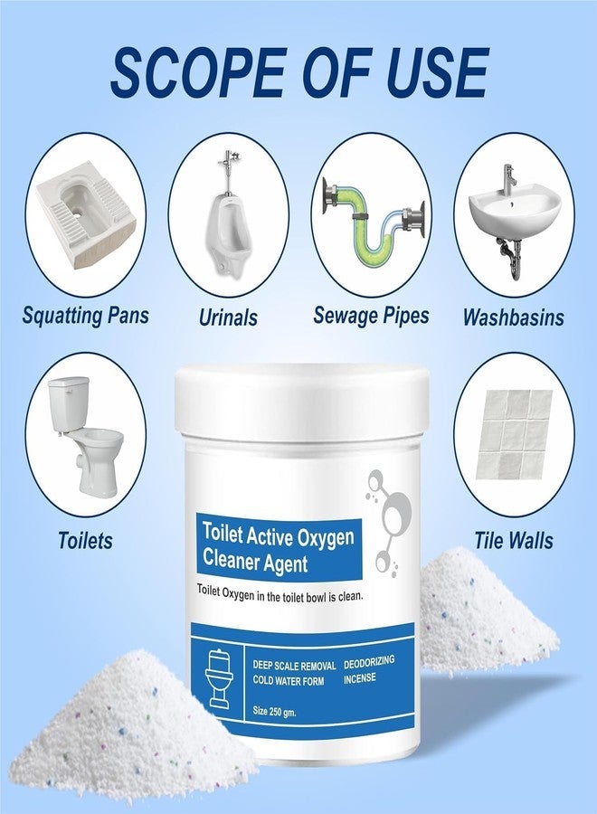 A4SHOP Oxygen-Boosted Toilet Cleaning Powder - Powerful Toilet Bowl Cleaner for Tough Stains, Limescale & Odor Removal | Deep Cleaning Toilet Cleaner Powder (250g - Pack of 1) - Image 3