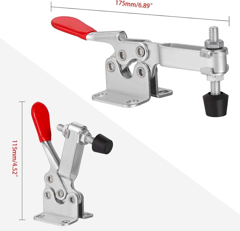 Accessbuy Toggle Clamp Heavy Duty Large Hold Down Clamp 225D 500Lbs Holding Capacity Antislip Horizontal Quick Release Clamp (3Pack) - Image 3