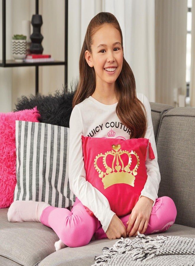Make It Real DIY Juicy Couture Luxe Pillow Kit - Stylish Tween Decor with Gems & Tassels for Personalized Bedroom Accent - Perfect Craft Gift for Ages 8+ - Image 5