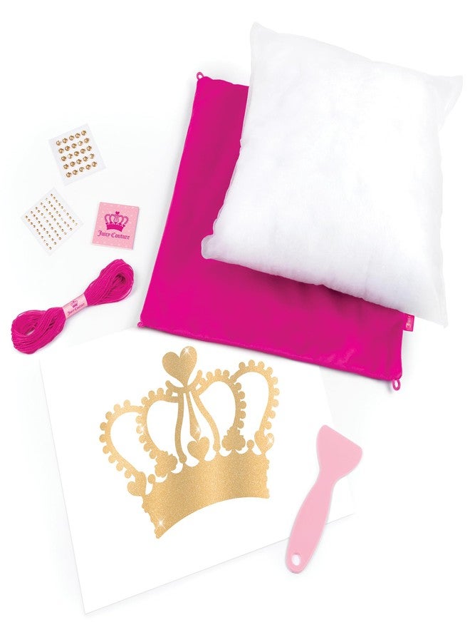 Make It Real DIY Juicy Couture Luxe Pillow Kit - Stylish Tween Decor with Gems & Tassels for Personalized Bedroom Accent - Perfect Craft Gift for Ages 8+ - Image 3